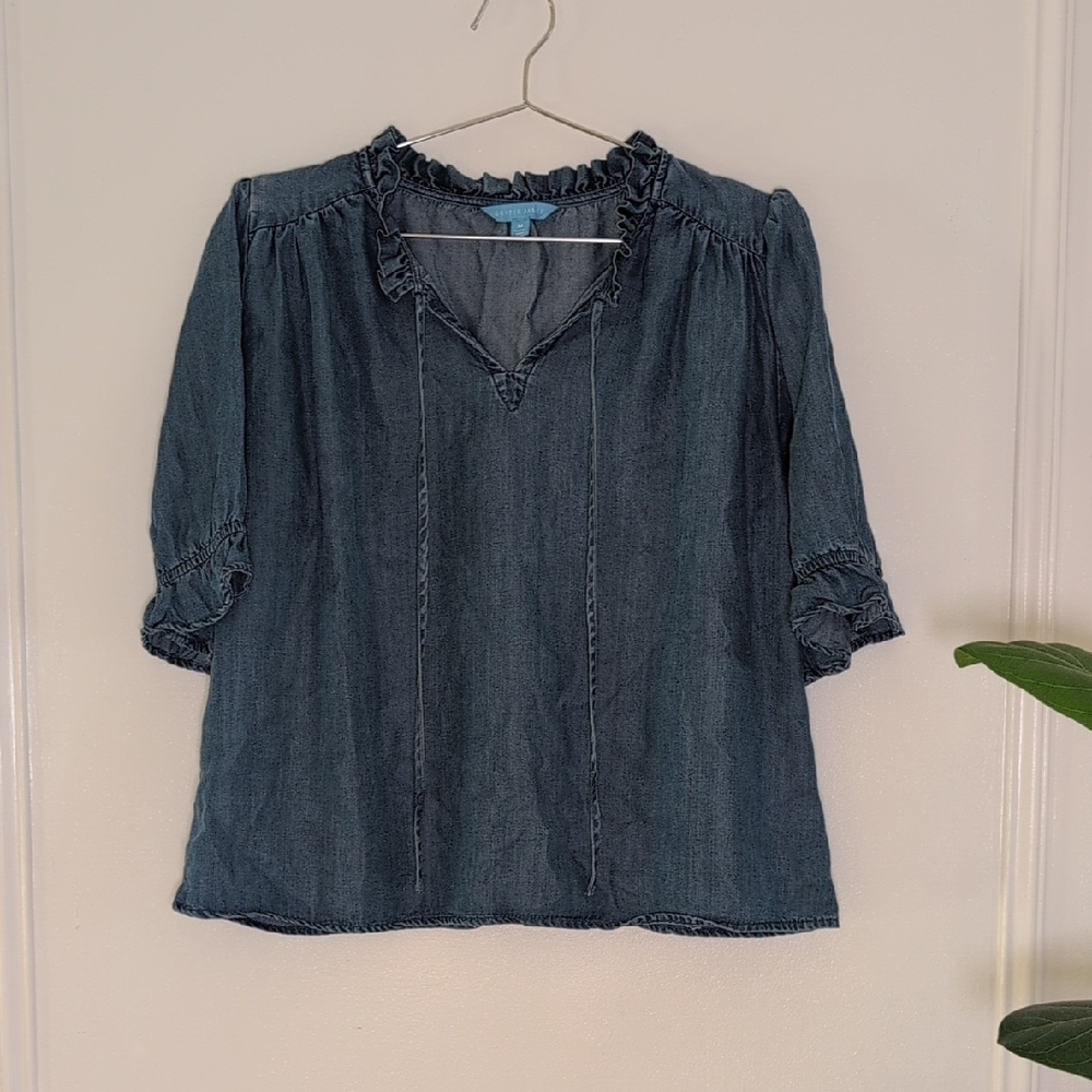 Draper James Denim Blue Blouse‎